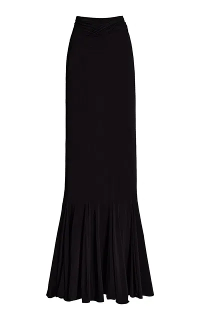 Nensi Dojaka V-waist Flared Jersey Maxi Skirt In Black