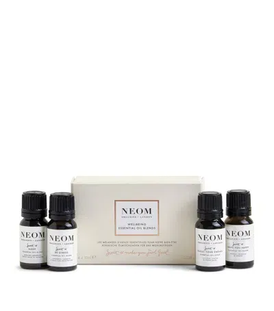 Neom Wellbeing Essential Oil Blend Set In White