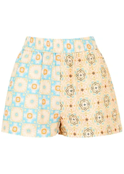 Never Fully Dressed Elissa Printed Cotton-blend Shorts In Multicoloured