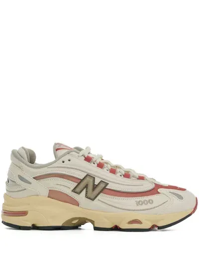 New Balance Unisex 1000 Sneakers In White/red