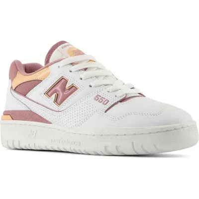 New Balance 550 Basketball Sneaker In White/rosewood