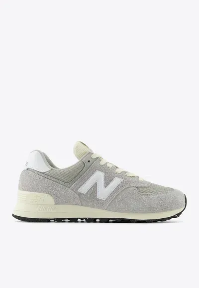 New Balance 574 Low-top Sneakers In Concrete With White In Gray