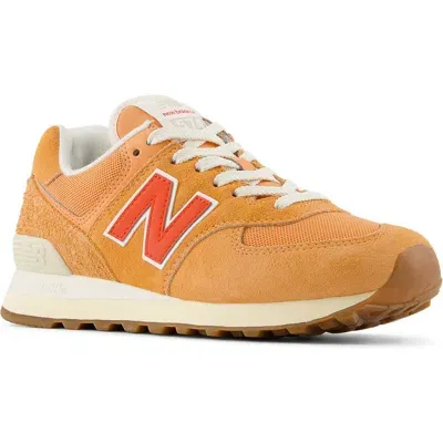 New Balance 574 Sneaker In Copper/neo Flame