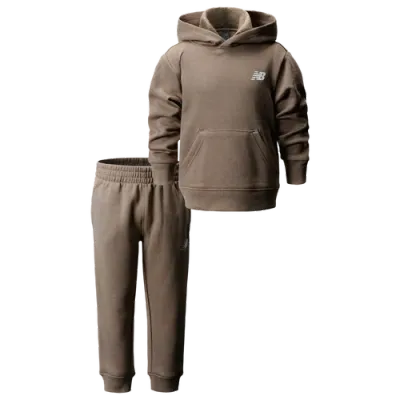 New Balance Boys   2 Piece Fleece Set With Joggers In Brown/mushroom