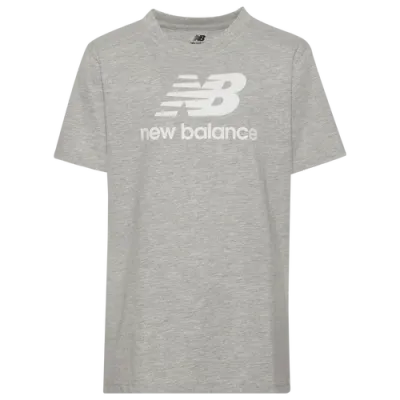 New Balance Boys   Core Logo T-shirt In Grey Heather/white