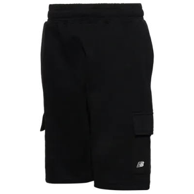 New Balance Boys   Fleece Cargo Shorts In Black/black