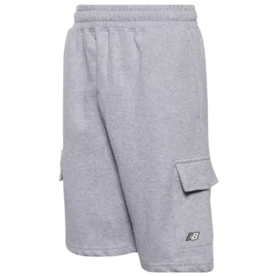 New Balance Boys   Fleece Cargo Shorts In Grey/white