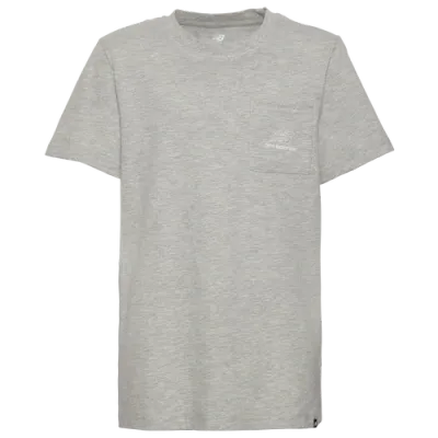 New Balance Boys   Pocket T-shirt In Grey Heather/grey Heather