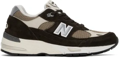 New Balance Brown & Beige Made In Uk 991v1 Finale Sneakers In Multi