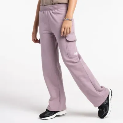 New Balance Girls   Wide Leg Cargo Pant In Ice Wine