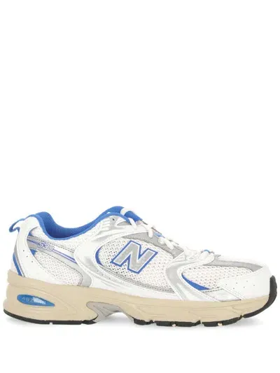 New Balance White & Blue 530 Sneakers