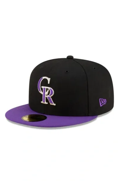 New Era X Diet Starts Monday X Diet Starts Monday Colorado Rockies 59fifty Fitted Twill Baseball Cap In Black