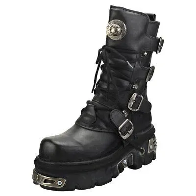 Pre-owned New Rock Rock Reactor Half Boots Unisex Black Stiefel Plattform - 38 Eu In Schwarz