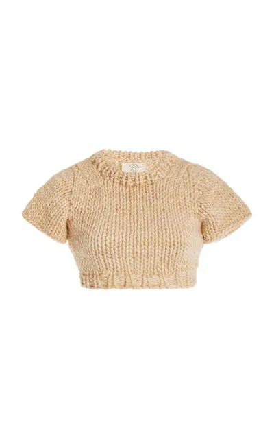 Nia Thomas Bella Knit-wool Baby T-shirt In Ivory