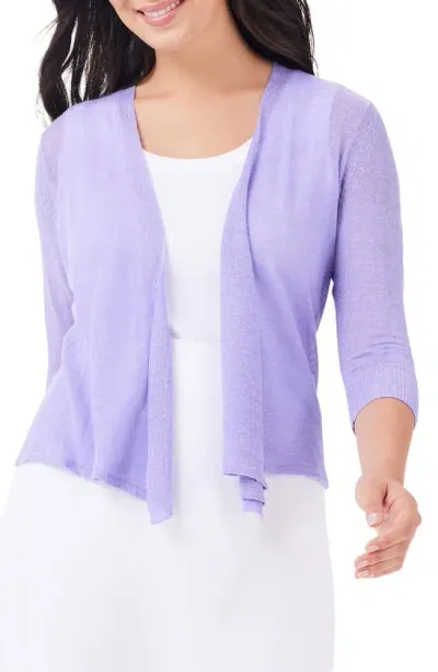 Nic + Zoe 4-way Linen Blend Convertible Cardigan In Lavender