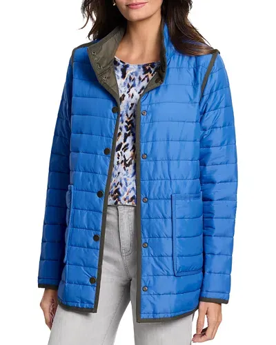 Nic + Zoe Nic+zoe Allovette Reversible Quilted Jacket In Blue Multi