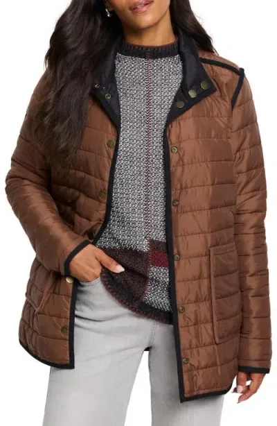 Nic + Zoe Nic+zoe Allovette Reversible Quilted Jacket In Brown Multi