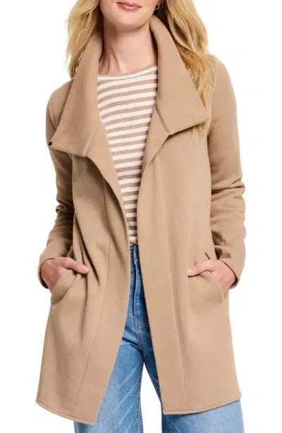 Nic + Zoe Nic+zoe Around Town Open Front Knit Jacket In Mochachino