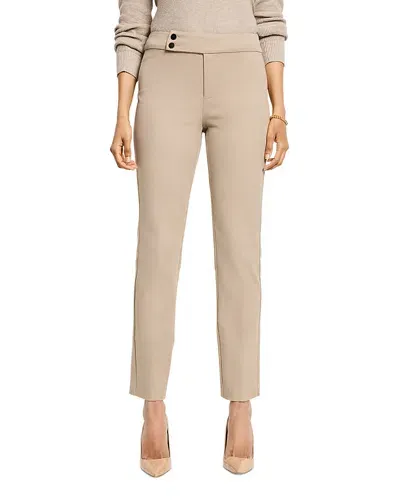 Nic + Zoe Nic+zoe Plaza Stretch Crop Tapered Leg Pants In Malt