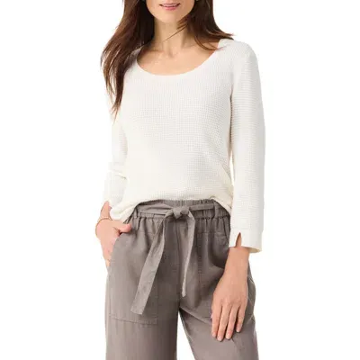 Nic + Zoe Nic+zoe Chill Out Waffle Stitch Sweater In Classic Cream