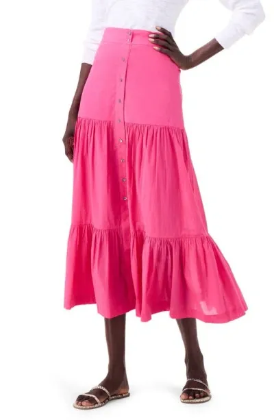 Nic + Zoe Cotton Tiered Skirt In Wild Pink