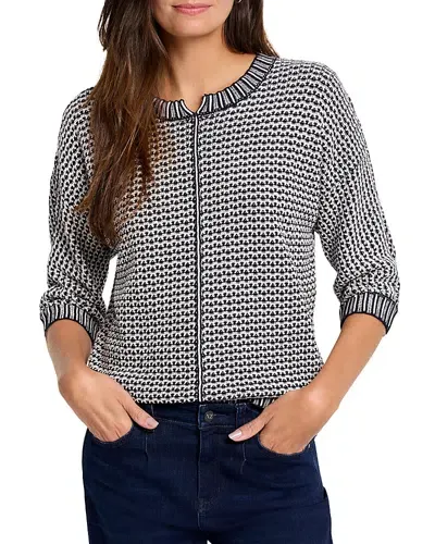 Nic + Zoe Nic+zoe Easy Tuck Stitch Pullover Sweater In Indigo Mix