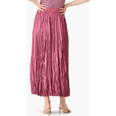 Nic + Zoe Nic+zoe Crinkle Crush Plissé Midi Skirt In Terra