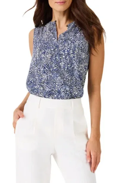 Nic + Zoe Dashing Dot Tank Top In Indigo Multi In Blue