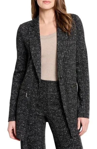 Nic + Zoe Nic+zoe Dotty Grid Zip Pocket Blazer In Black Multi