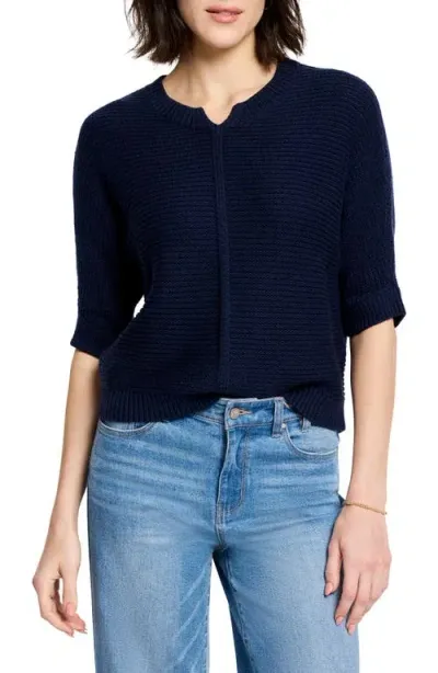 Nic + Zoe Nic+zoe Easy Texture Sweater In Dark Indigo