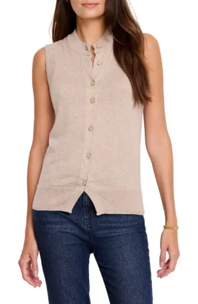 Nic + Zoe Nic+zoe Essential Button-up Sweater Vest In Malt