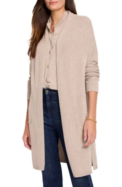 Nic + Zoe Nic+zoe Everyday Long Open Front Cardigan In Malt