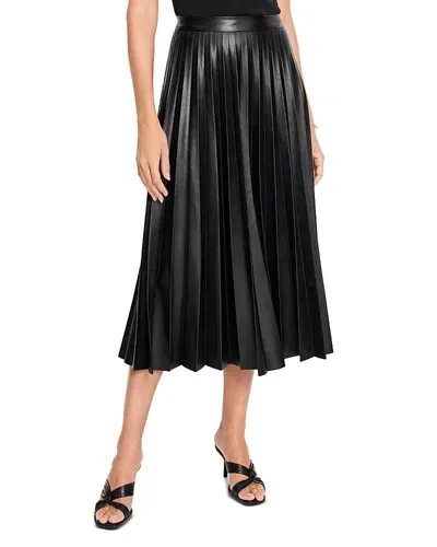 Nic + Zoe Nic+zoe Pleated Faux Leather Skirt In Black Onyx