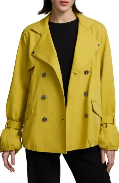 Nic + Zoe Nic+zoe Femme Camerelle Twill Double Breasted Jacket In Citron