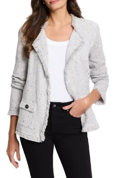 Nic + Zoe Nic+zoe Fringe Knit Blazer In Sugar Cookie