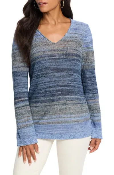 Nic + Zoe Nic+zoe Hazy Shades Sweater In Indigo Multi