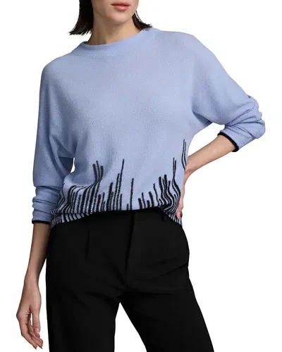 Nic + Zoe Nic+zoe Luxe Cashmere Flame Stitch Sweater In Blue Multi