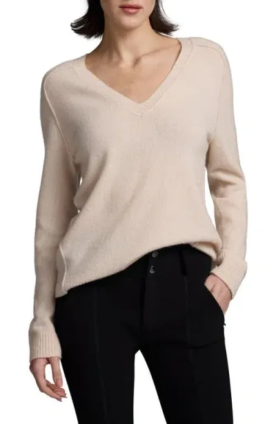 Nic + Zoe Nic+zoe Luxe Cashmere V-neck Sweater In Oyster