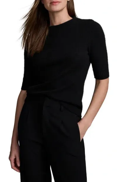 Nic + Zoe Nic+zoe Luxe Elbow Sleeve Cashmere Sweater In Caviar