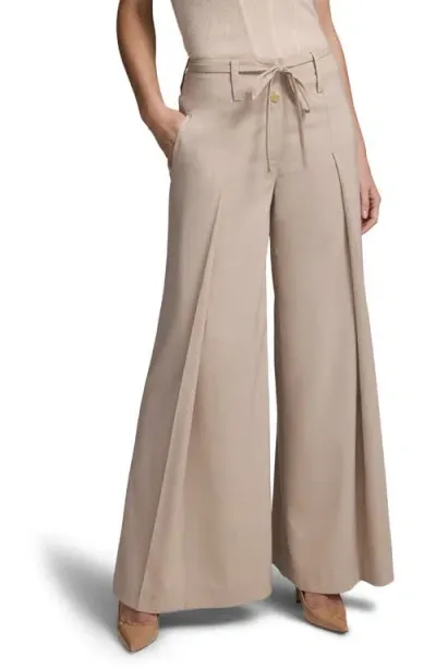 Nic + Zoe Nic+zoe Milan Tie Waist Wide Leg Pants In Chamois