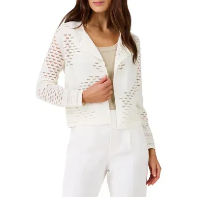 Nic + Zoe Nic+zoe Mixed Knit Cardigan In Milk White