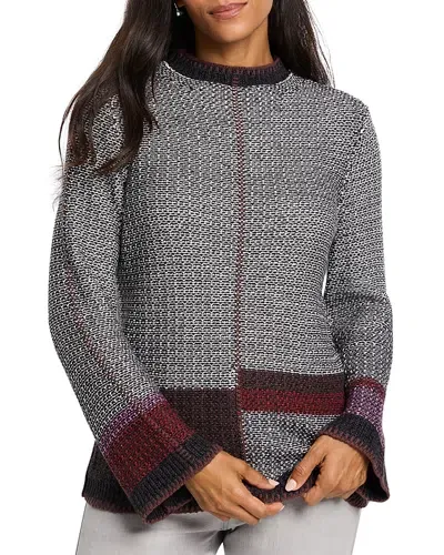 Nic + Zoe Nic+zoe Mixed Up Colorblock Sweater In Black Multi