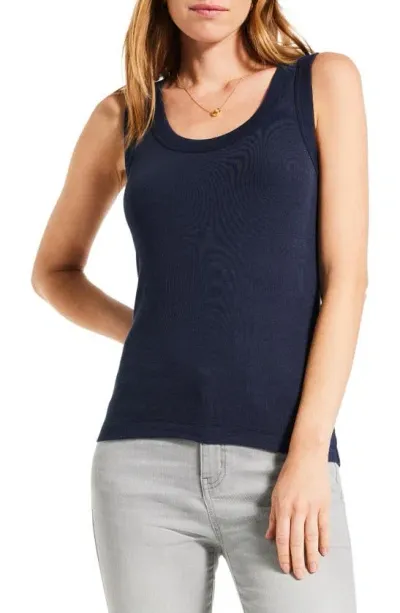 Nic + Zoe Nic+zoe Perfect Knit Rib Scoop Neck Tank In Dark Indigo