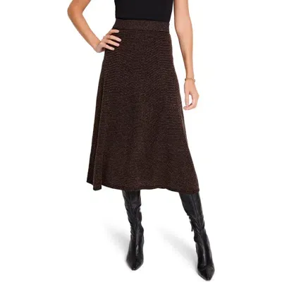 Nic + Zoe Nic+zoe Pixel Knit Midi Skirt In Brown Multi