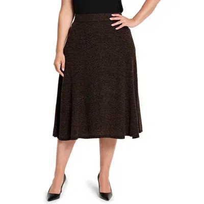 Nic + Zoe Nic+zoe Pixel Knit Midi Skirt In Brown Multi