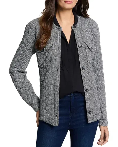 Nic + Zoe Nic+zoe Plaid Perfection Quilted Jacket In Black Multi