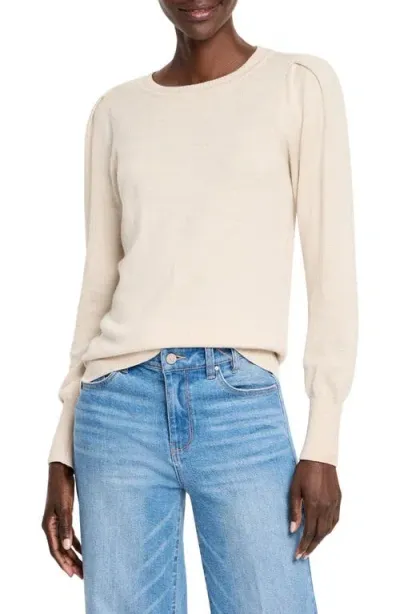 Nic + Zoe Nic+zoe Pleat Shoulder Sweater In Rainy Day