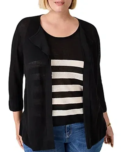 Nic+zoe Plus Flyaway Cardigan In Black Onyx