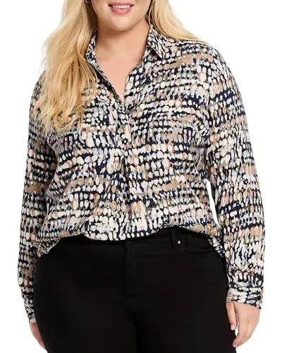 Nic+zoe Plus Harvest Dot Top In Neutral Multi