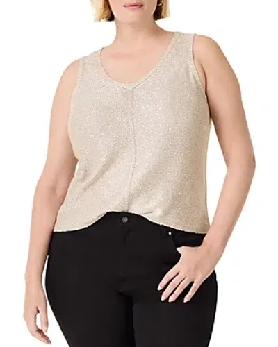 Nic+zoe Plus Subtle Sparkle Tank Top In Brown Rice